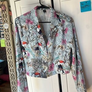 Tropical crop blazer from shein